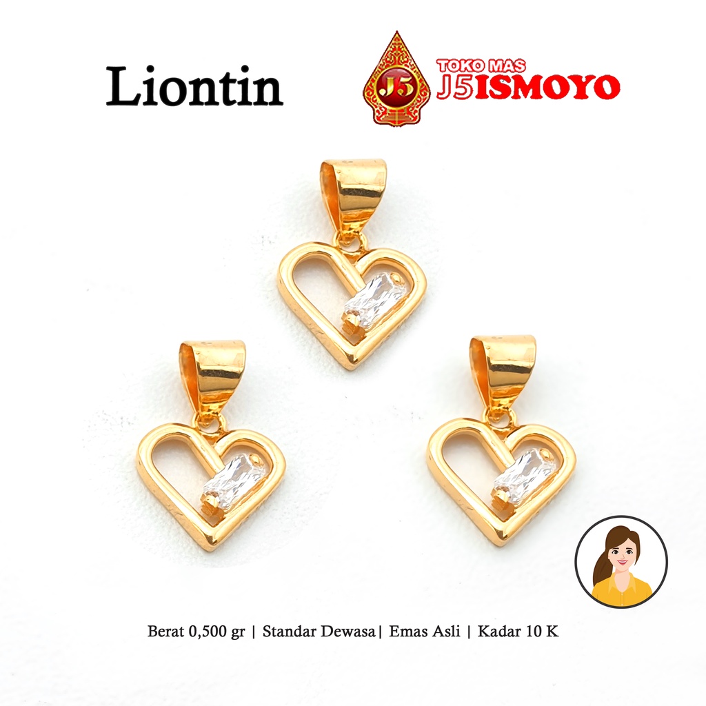 Liontin Emas 10 Karat Love Sangja Prima J5 Ismoyo