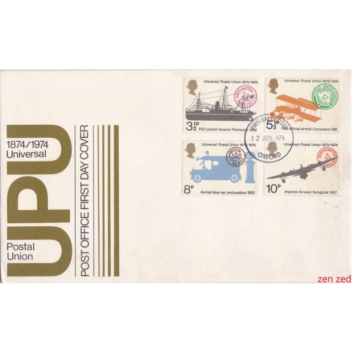 

A823 Prangko Inggris FDC 1974 U.P.U 1 Pcs