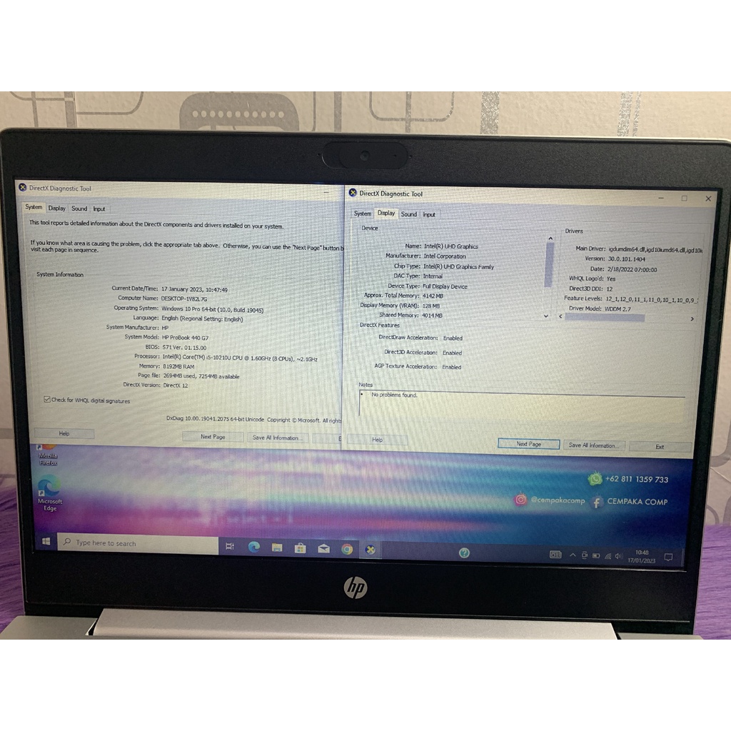 HP ProBook 440 G7 Core i5-10210U 8GB SSD 512GB Garansi Resmi