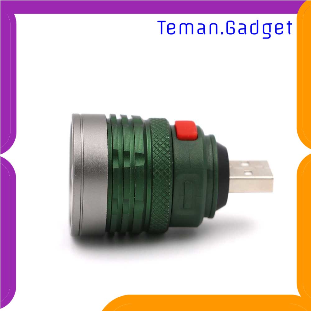 TG-SNT Senter LED USB Zoomable Mini Handy Flashlight 800 Lumens