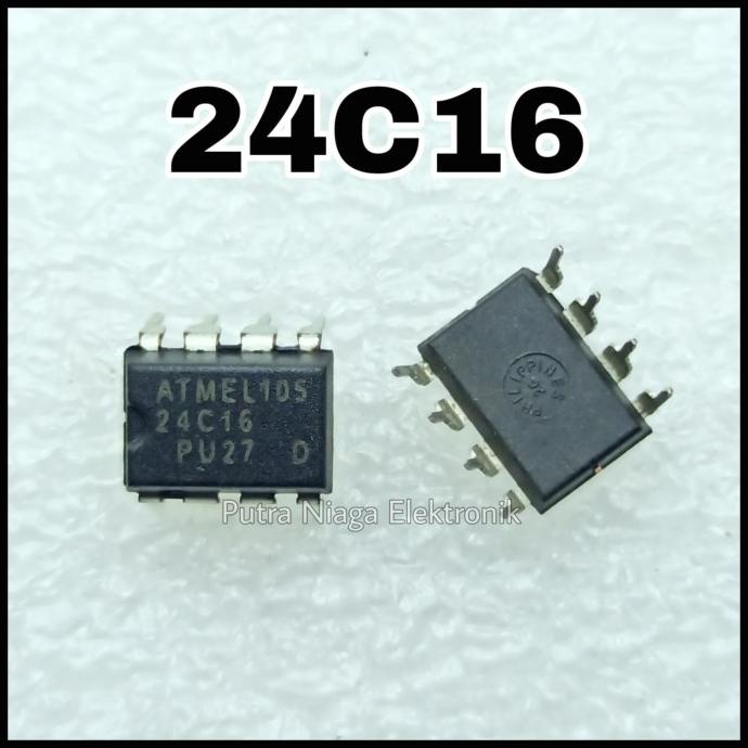 ic 24C16 Dip 8 pin 24C16N / 24C16A / 24C16AN Eeprom Memory 16Kbit putr4n14 dijamin