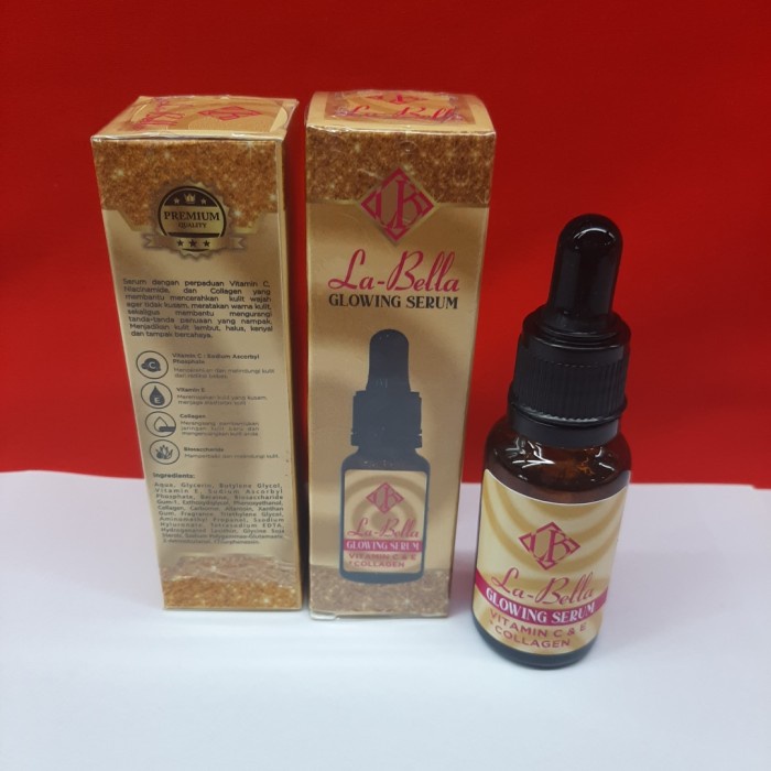 POPULER GLOWING SERUM LA BELLA VITAMIN C& E+COLLAGEN PREMIUM QUALITY 20ML ECER 