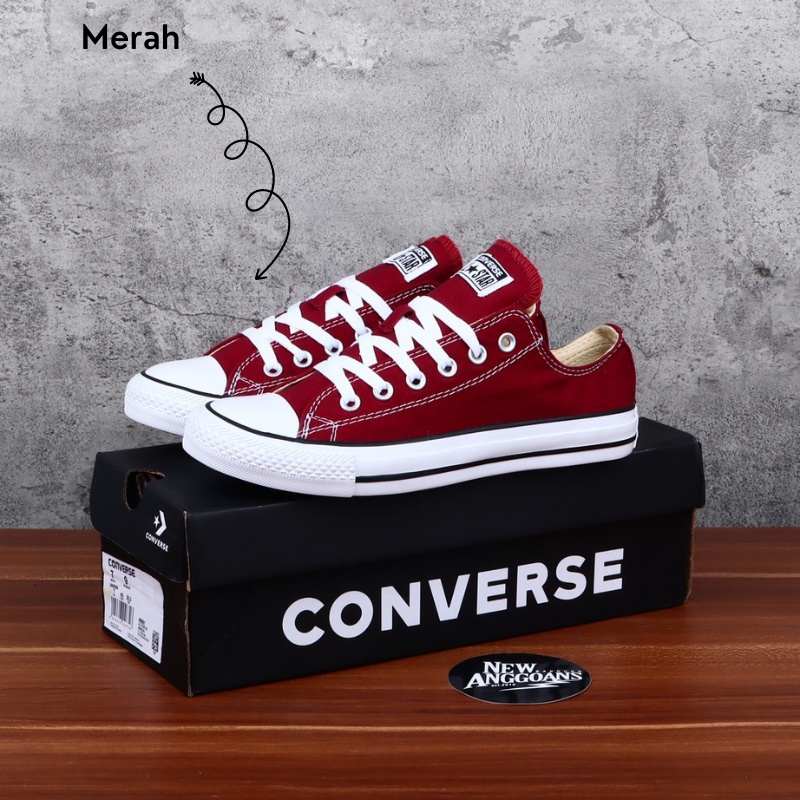 Sepatu Alstar pendek Hitam Putih Sepatu Sekolah Anak SD SMP SMA Sepatu Anak Cewek Sepatu Kuliah Pria.-MERAH