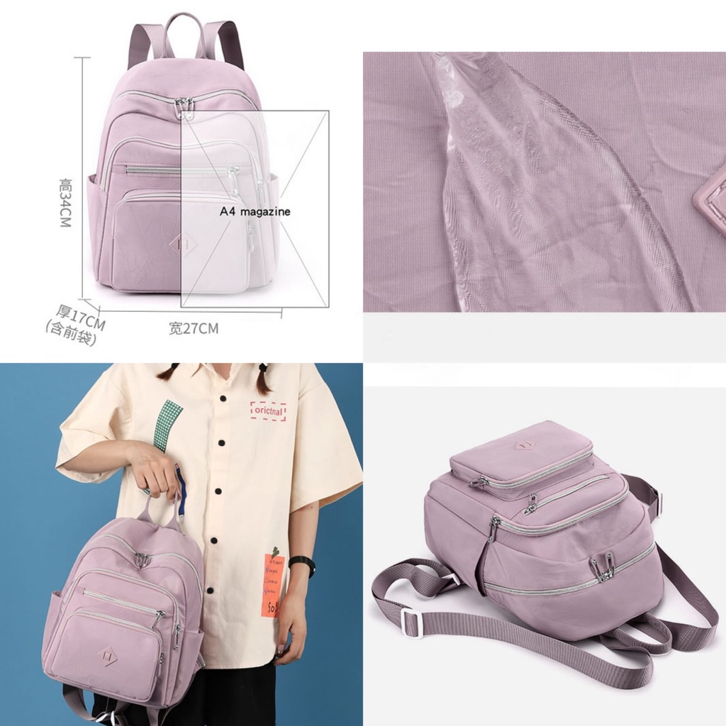 TAS RANSEL WANITA CHIBAO ORIGINAL BACKPACK KOREA GENDONG PUNGGUNG SEKOLAH CEWEK ANTI AIR UNGU LILAC RISANEN TA702P5 KEKINIAN PREMIUM BATAM BRANDED IMPORT KULIAH KERJA MURAH REMAJA