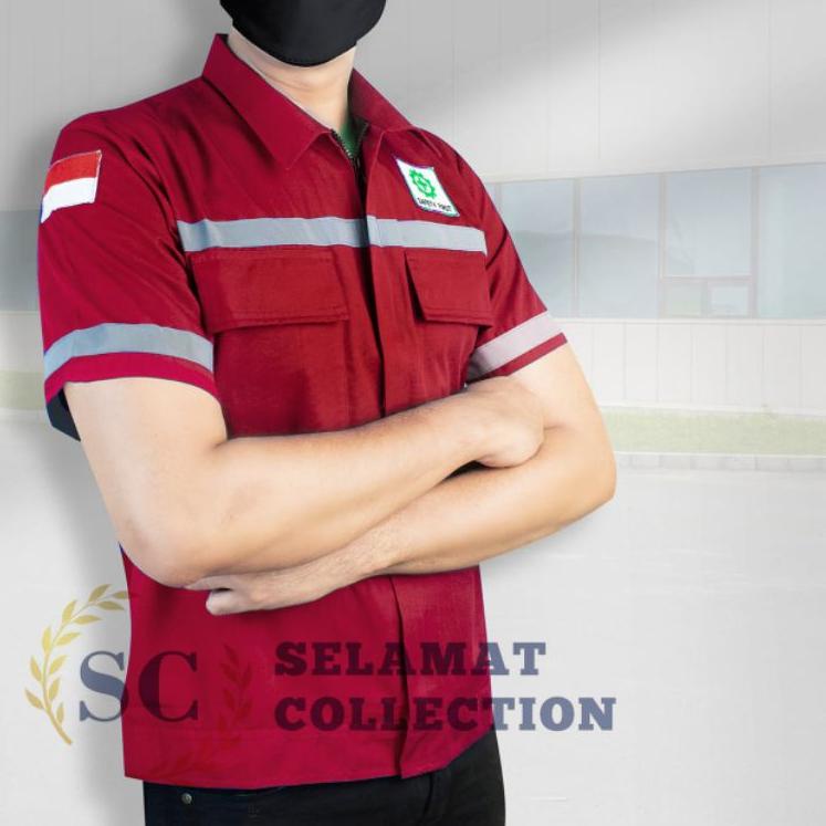 𝕵 baju safety kerja promosi baju safety lengan pendek terbaru.baju kerja.baju tambang.wesrpack.serag