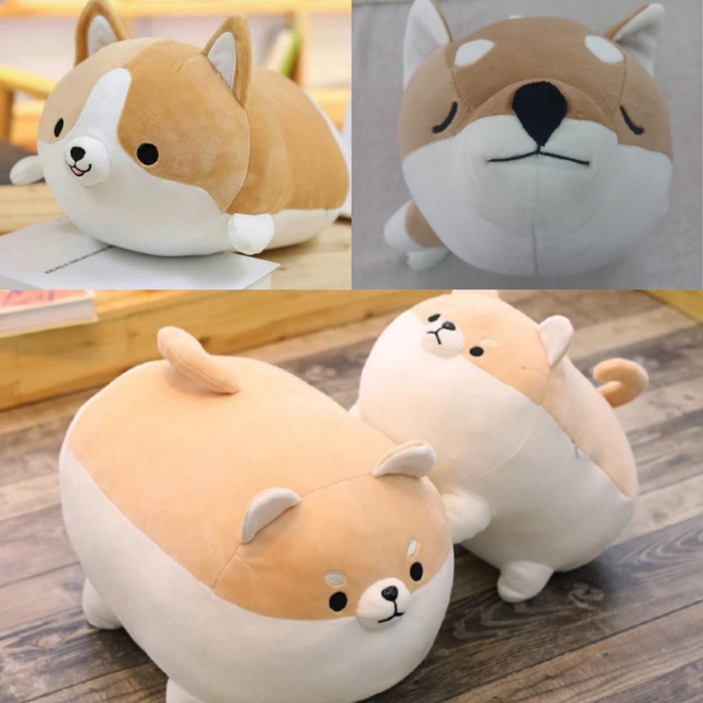 Boneka anjing corgi shiba inu Jumbo 50cm lembut spt miniso import