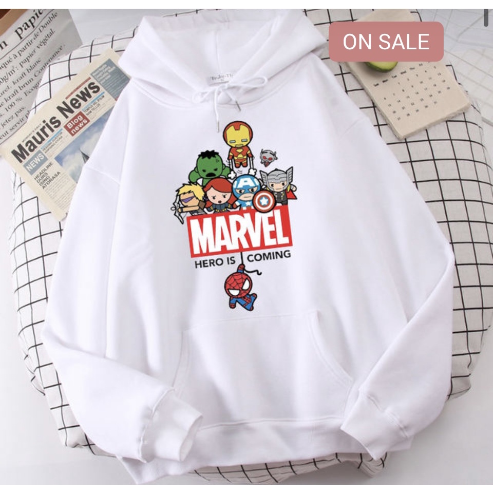 Jaket Hoodie Anak Viral MAEVEL HERO IS COMING II Jumper Hoodie Anak  MAEVEL HERO IS COMING II Sweater Hoodie Kids Sz M - XL ( Laki Laki &amp; Peremepuan )