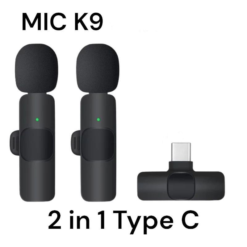 CLIP ON K9 MICROPHONE WIRELESS TYPE C / LIGHTNING 2 MIC