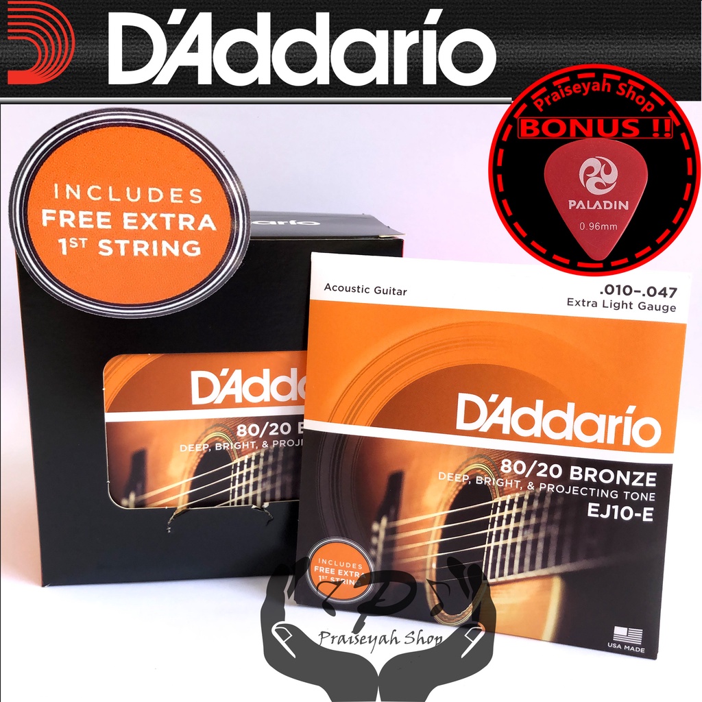 Daddario EJ-10E Extra 1st String Guitar Senar Gitar Akustik EJ10