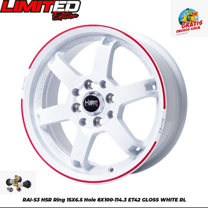 velg mobil original hsr r15 velg mobil lebar 6,5 velg mobil lubang baut 4 veleg mobil ring 15