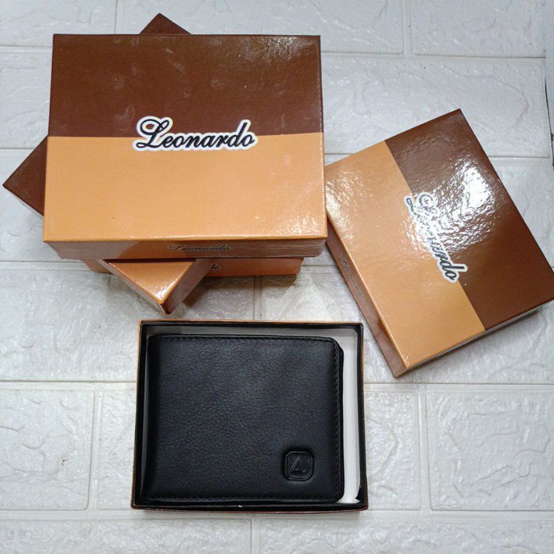 Dompet Lipat Kulit Leonardo // Dompet Pria Lipat Buku Dan Ruang Kartu