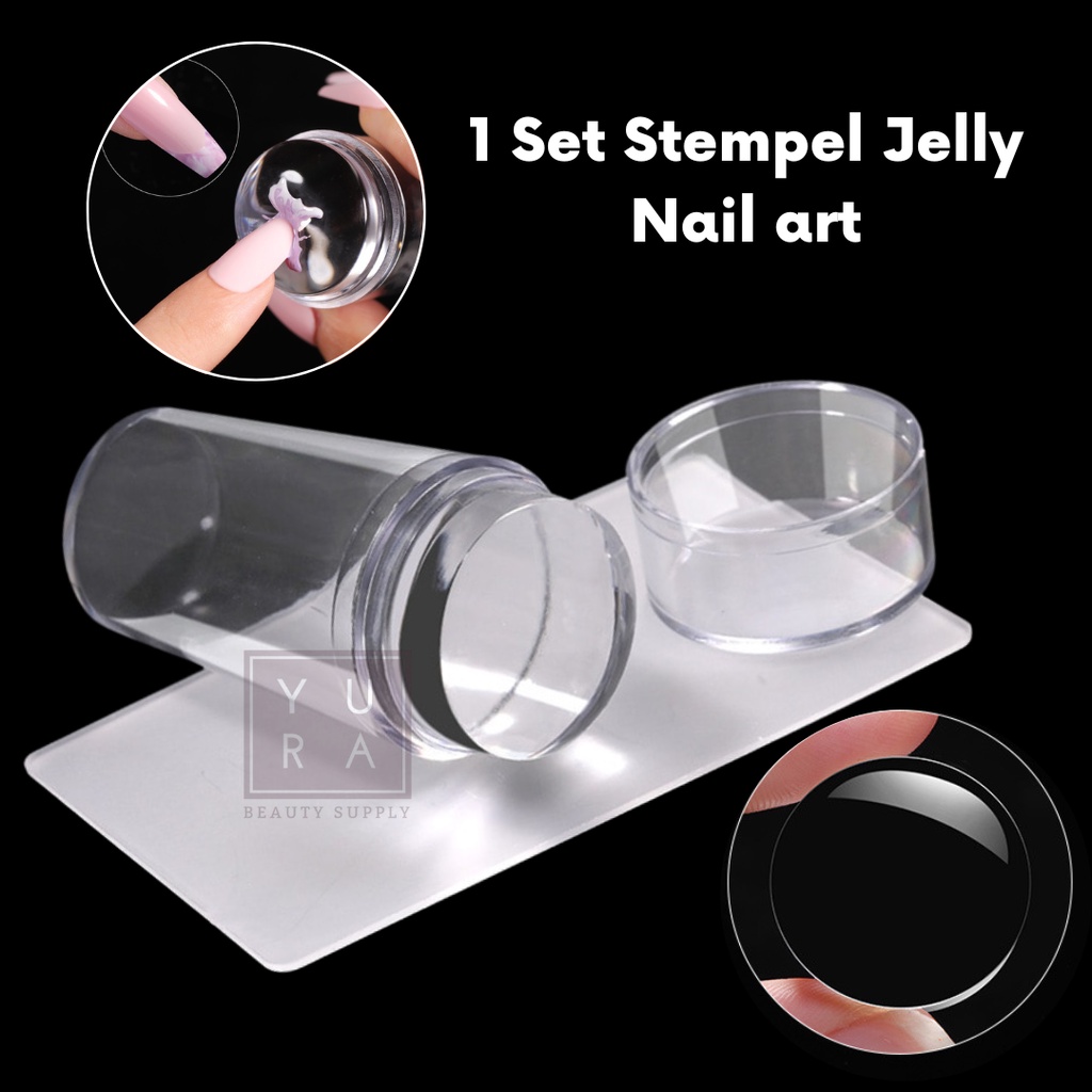 1 Set Stamping Tools  Nail art/ Stemp Jelly/ Stempel Kuku Bahan Silicone Transparan