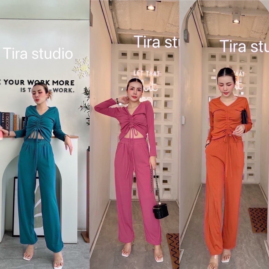 SETELAN PANJANG SERUT BRAND TIRA STUDIO IMPORT BANGKOK CODE 32870