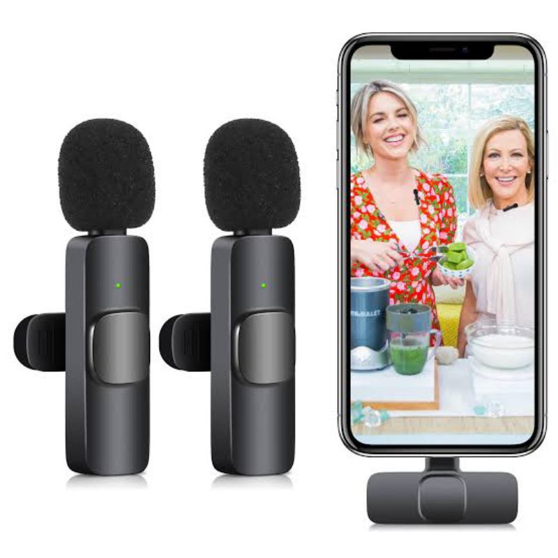 MIC WIRELESS HP VLOG YOUTUBER PORTABLE 2 MIC ( MICROPHONE 2 MIC ) FOR TYPE C &amp; TYPE IPHONE