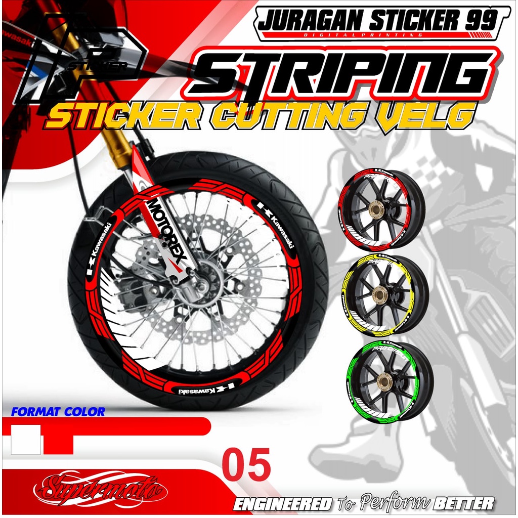 COD sticker velg MOTOR SUPERMOTO desain variasi terbaru KBR STICKER VELG SUPERMOTO KODE.05