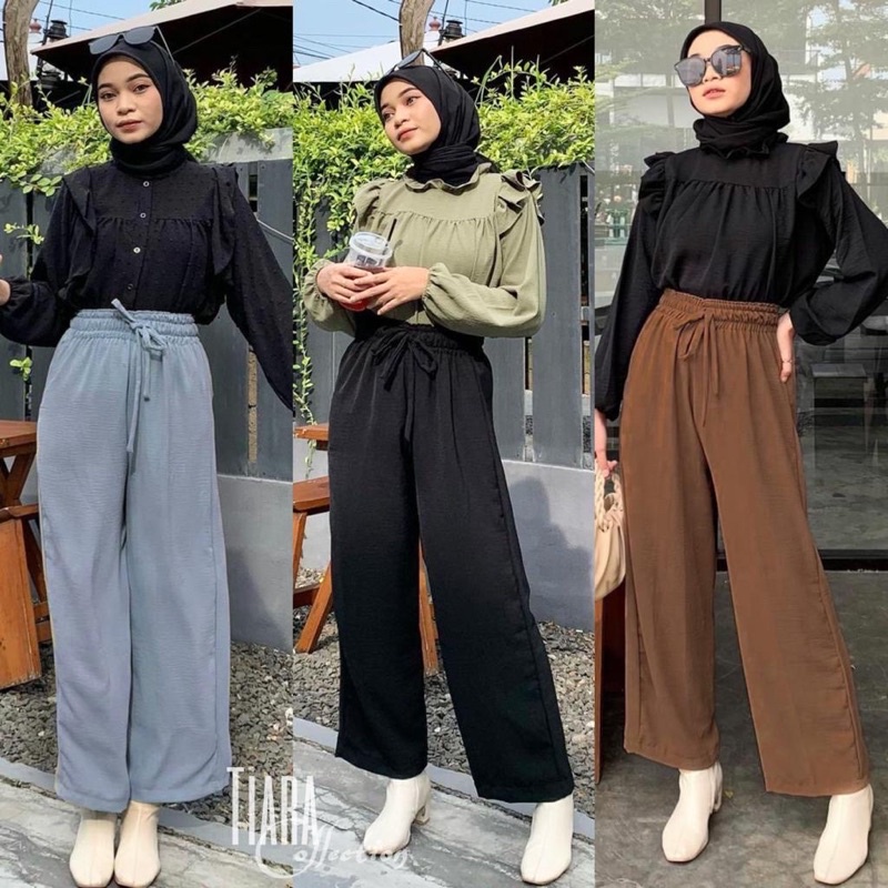 Celana Kulot High Waist // Kulot Kringkle Premium // Kulot Kringkle HighWaist // Kulot High Waist // Celana Kulot Perempuan // Kulot Kringkel Premium // Kringkle Airflow HighWaist // Celana High Waist