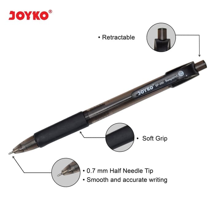 Ball Pen / Pulpen / Pena Joyko BP-260 / Respond / 0.7 mm / Hitam