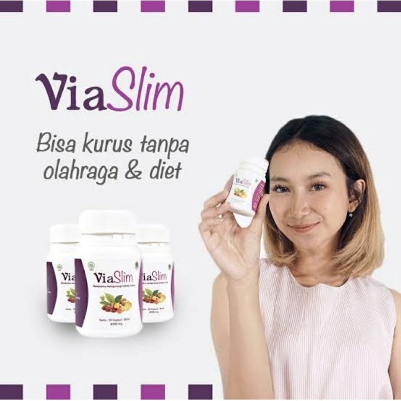 VIASLIM Original Obat Pelangsing Badan Via Slim Asli Suplemen Herbal