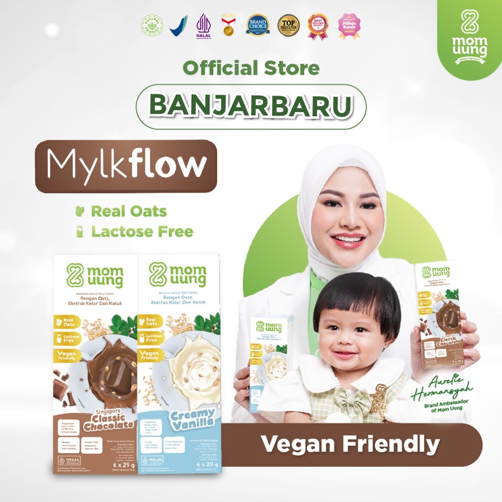 Mom Uung Mylkflow Susu Pelancar Asi / Chocolate / Vanilla / Vegan Friendly / Lactose Free