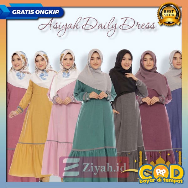 Aisha Dress Baju Gamis Wanita Terbaru 2023 / Gamis Hitam Polos Wanita Remaja Size M L Xl 2Xl / Gamis