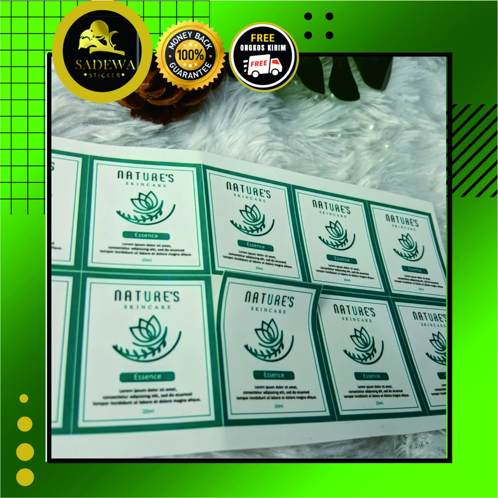 

Stiker Label Skincare Kotak Persegi Stiker Kecantikan Free Design