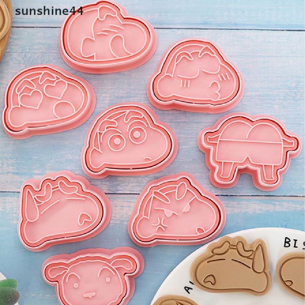 Sunshine 8Pcs Pemotong Kue Kering Kartun Fondant Cutter Plastik Baking Decorag Tools.