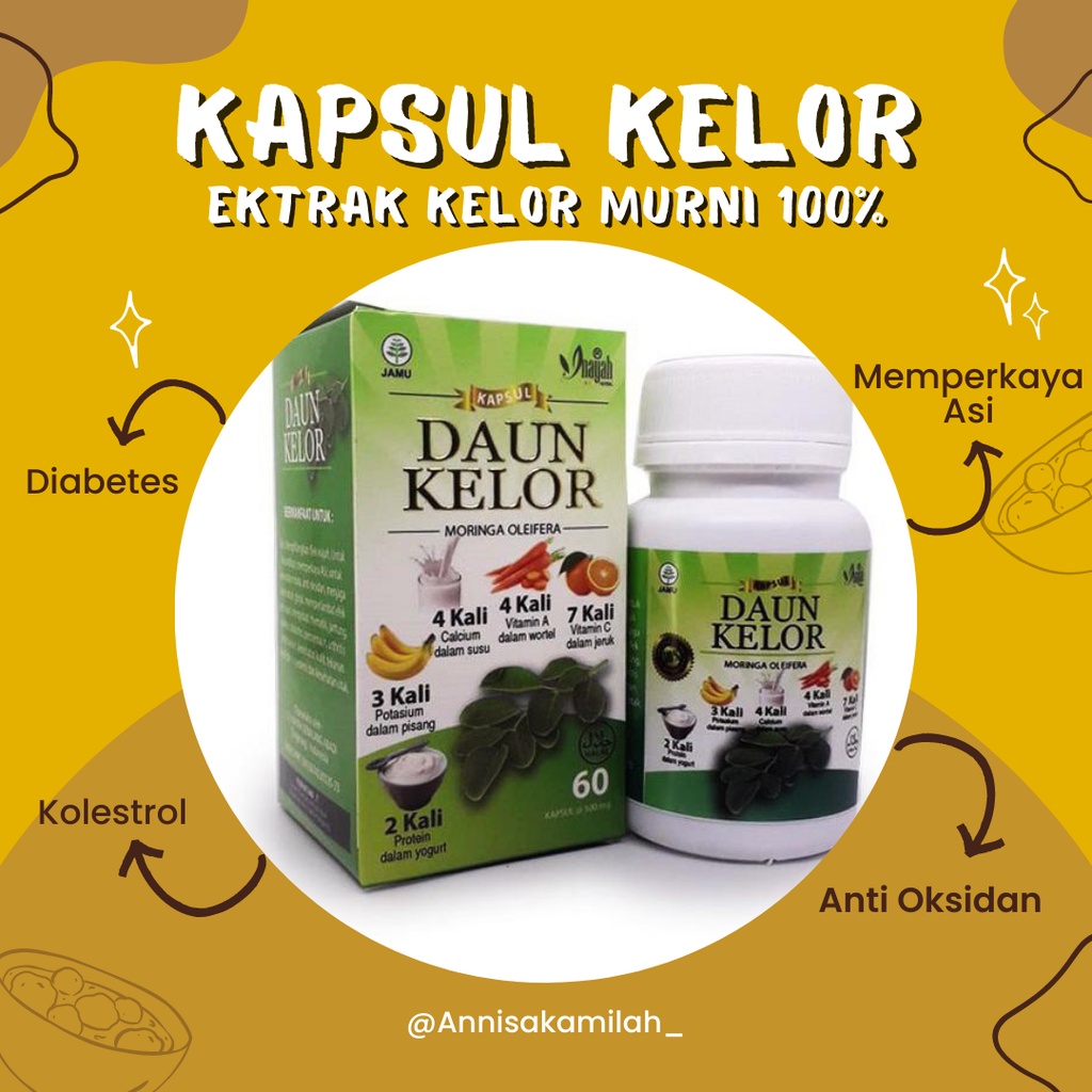 Kapsul Ekstrak Daun Kelor Kering - Moringa Asli Murni - Kapsul Kelor - Ekstrak Moringa BPOM & Halal