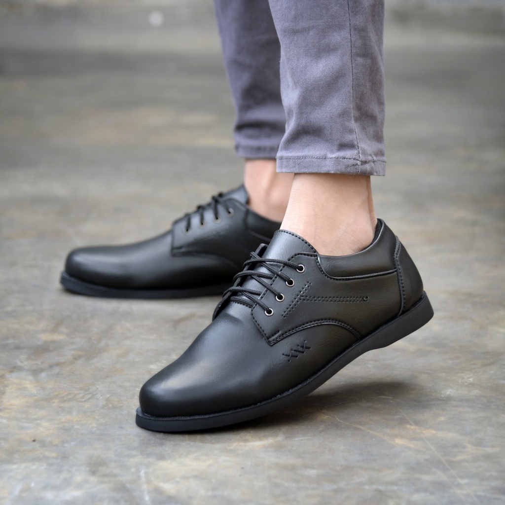 RIONZ X EDGAR SERIES - Sepatu Formal Casual Pantofel Pria Resmi Formal Kasual Hitam Coklat Brown Black Kantor Kuliah Kondangan Kerja Dinas Guru Terbaru Rerlaris Murah