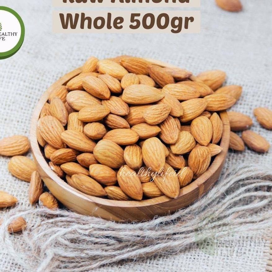 

Promo [KI3] Raw Almond Whole 500gr (Almond Mentah) Ukuran Besar 27-30 Tanpa Cangkang