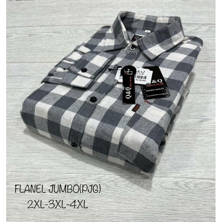 Kemeja flanel JUMBO lengan panjang -  kemeja pria lengan panjang - kemeja flanel ukuran 2XL 3XL 4XL