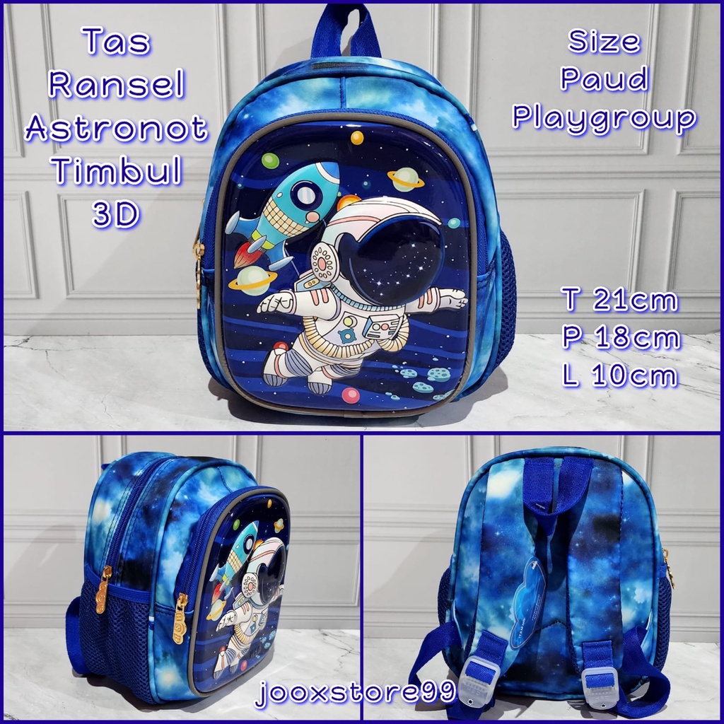 Tas Sekolah Ransel Anak Playgroup / Paud Motif Timbul 3D Glossy Tas Gendong Anak Import Backpack Anak Perempuan dan Laki - Laki