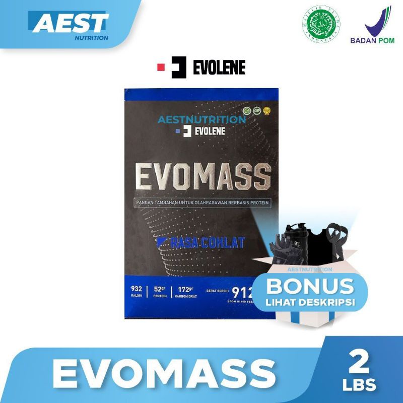 Evolene Evomass 2 lbs 912 gram Evo Mass Susu Protein Penambah Berat Badan