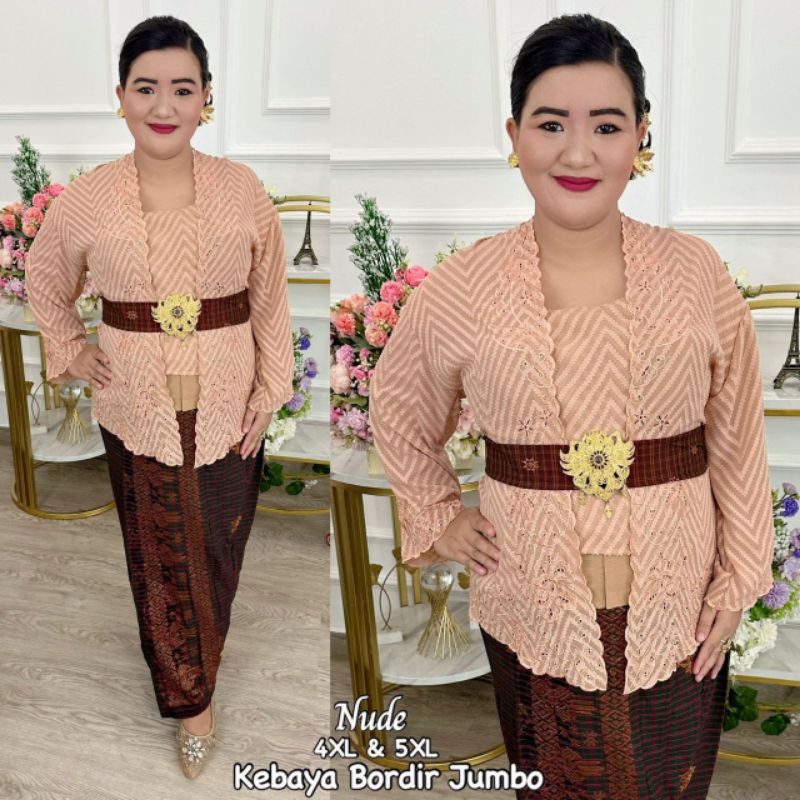 Kebaya Bali Sifon Diamond Bordir Jumbo / kebaya jumbo / kebaya big size