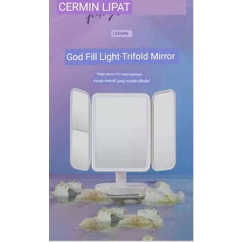 MJ88 KACA CERMIN RIAS TRAVEL PORTABLE LIGHTED MAKEUP MIRROR / CERMIN RIAS SUPER MURAH