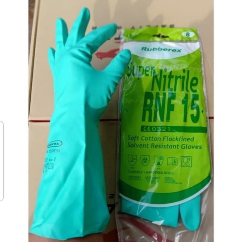 Sarung Tangan Nitrile RNF 15 Inch / Sarung Tangan Karet Rubber Kimia