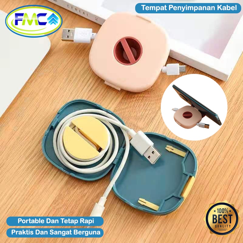 Tempat Kabel Charger Kotak Penyimpanan Kabel Casan Hansdfree Alat Penggulung Kabel Merapihkan Cable