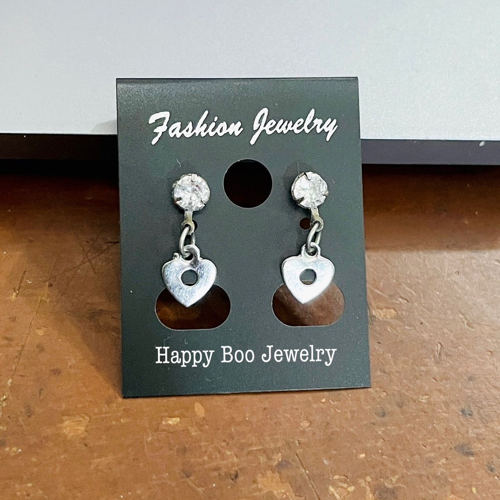 anting tusuk love permata gantung stainless steel alov