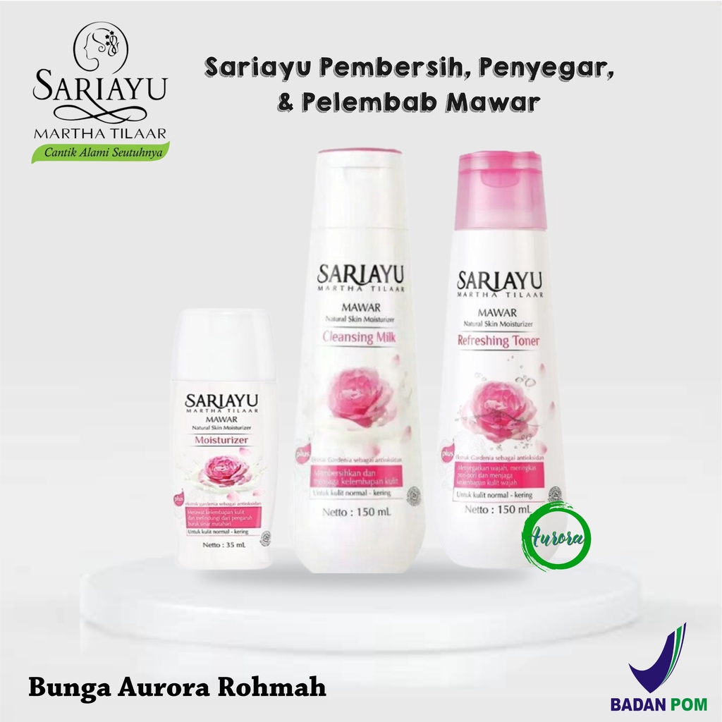 Paket Lengkap SARIAYU Aromatic Mawar (Pembersih + Penyegar+ Pelembab) - 3 pcs