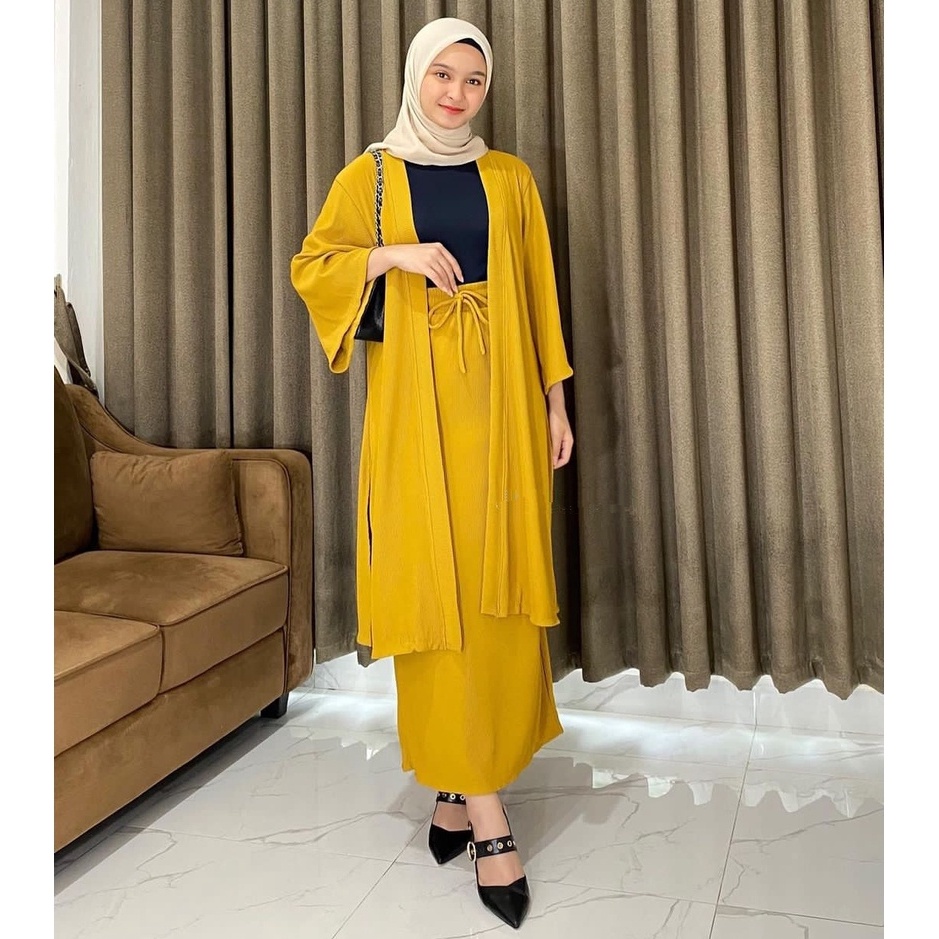EMIMA SETELAN ROK CRINCLE // AMELIA SETELAN LONG CARDI SET ROK