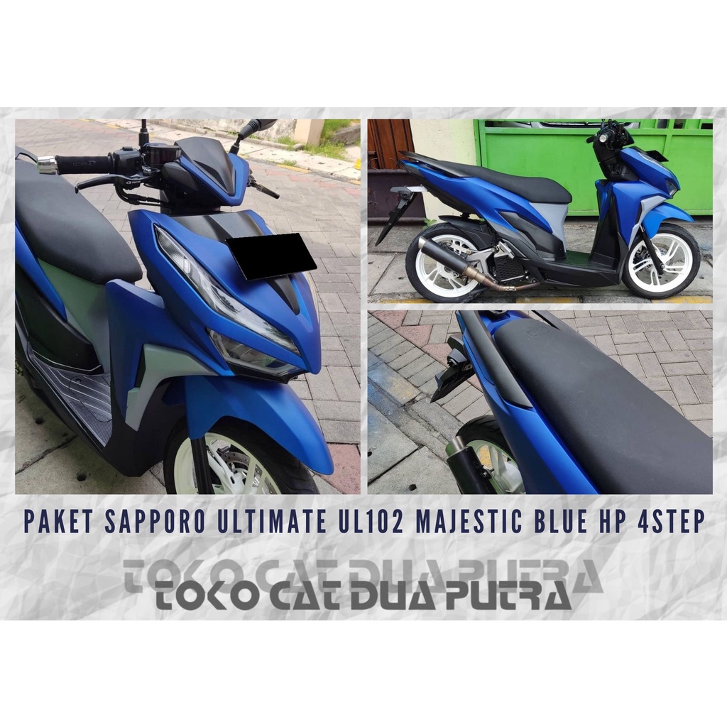 Paket Cat Sapporo Ultimate UL102 Majestic Blue HP 4 Step