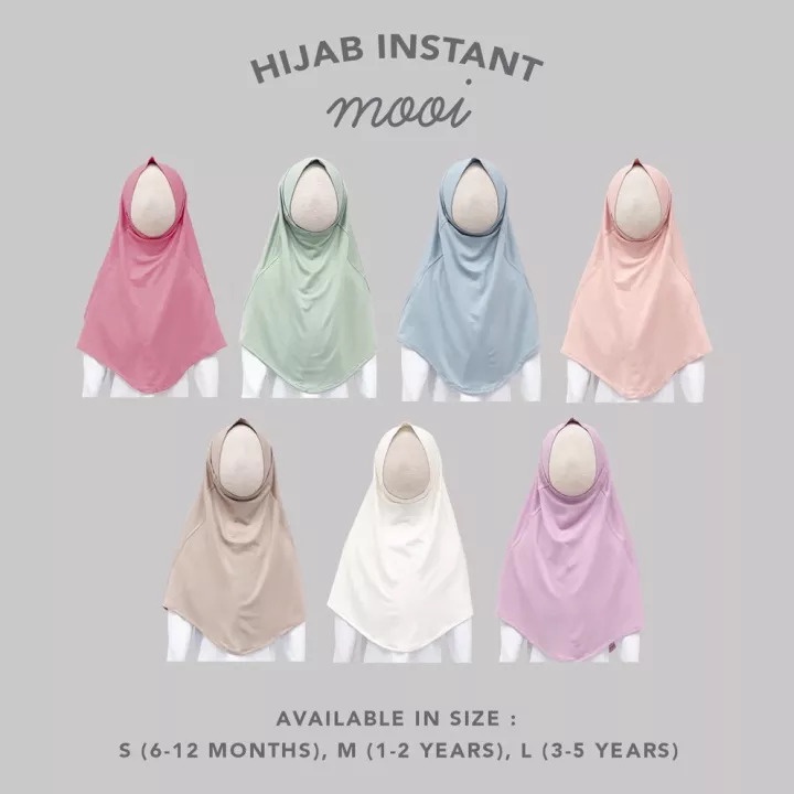 Mooi Hijab Instant Anak Jilbab Anak Perempuan - Size S/M/L