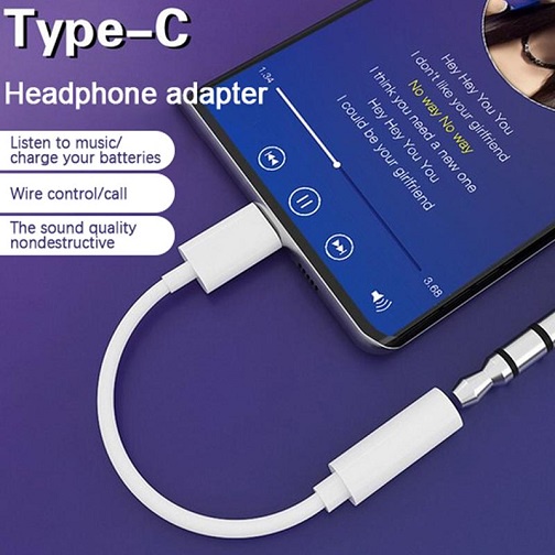 Aux Cable USB Tipe-C To Jack 3.5mm Audio Kabel Adapter Konektor Type C Headset Handsfree Headphone Cord Hi-Fi