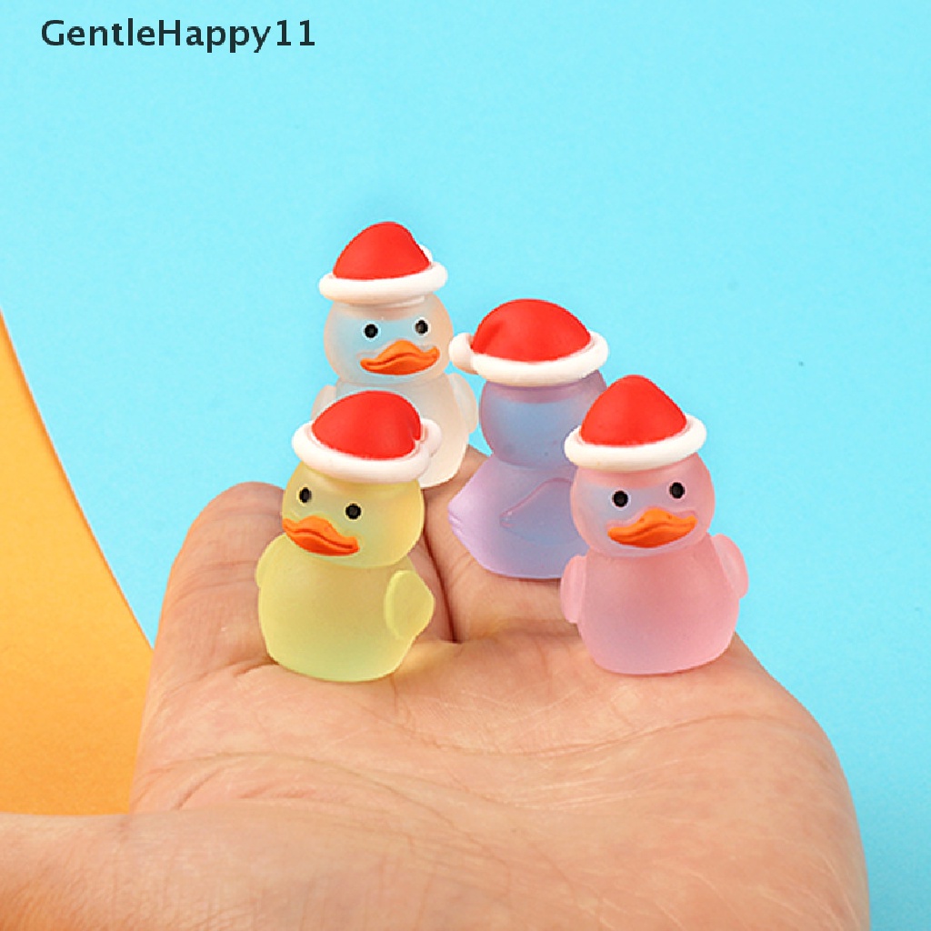 Gentlehappy 2PcsCartoon luminous red cap duck diy resin Aksesoris Miniatur Mainan Ornamen id