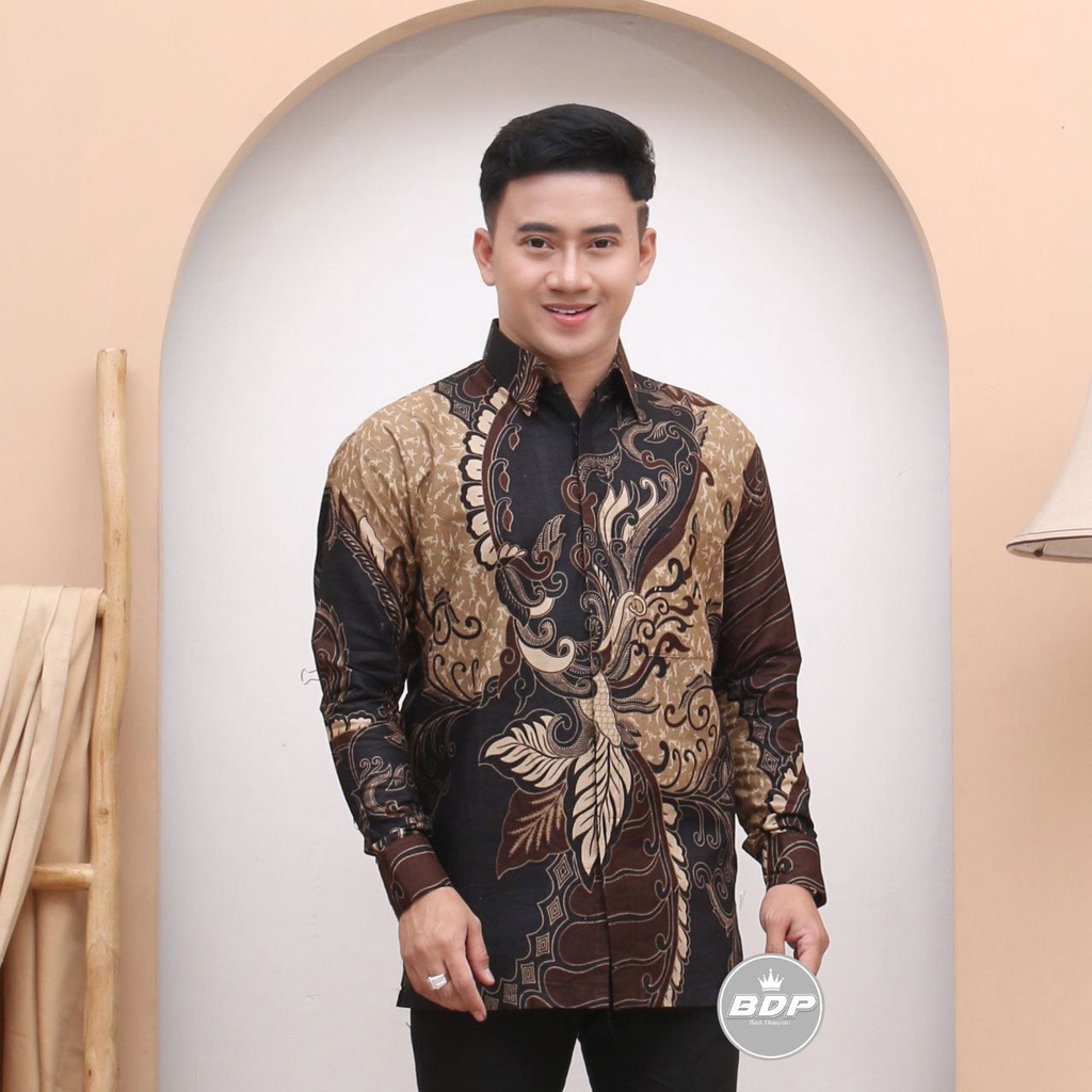 Kemeja Batik Pria Lengan Panjang M L XL XXL Baju Batik Pria Modern Batik Kerja Pria Batik Kantor Pria Seragam Batik