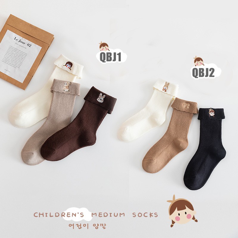 [3 PSG] 1-8 thn | KAOS KAKI BASIC ANAK IMPOR SOCKS LUCU KARAKTER KARTUN UNISEX Catalog QN QBJ