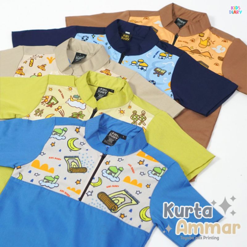 Kurta Ammar Baju Koko Anak Laki-Laki Motif Beragam