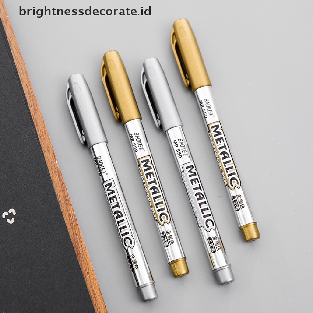 [Birth] Gold Silver Metallic Color Pen Kertas Tag Album Foto Scrapbooking Pesta Ulang Tahun [ID]