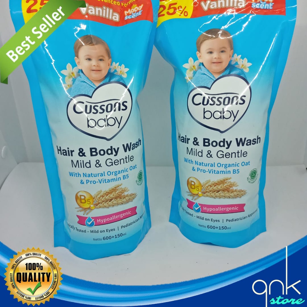 Cussons Baby Hair &amp; Body Wash 750ml Mild &amp; Gentle Sabun Mandi Cair Bayi