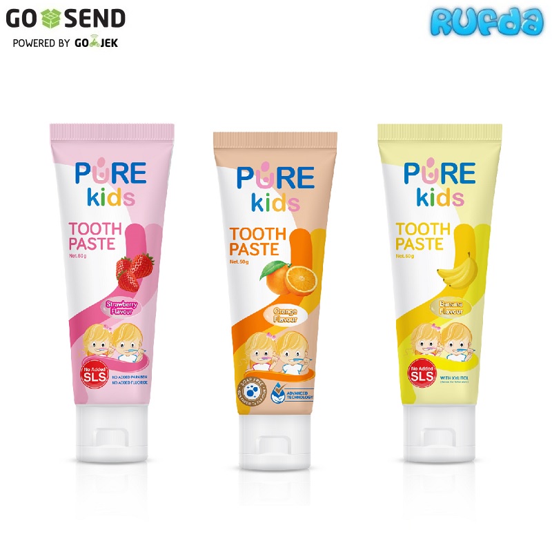 Pure Kids Tooth Paste Bebas Fluoride SLS Paraben Pasta Gigi Anak Bayi Aman Tertelan Purekids Toothpaste