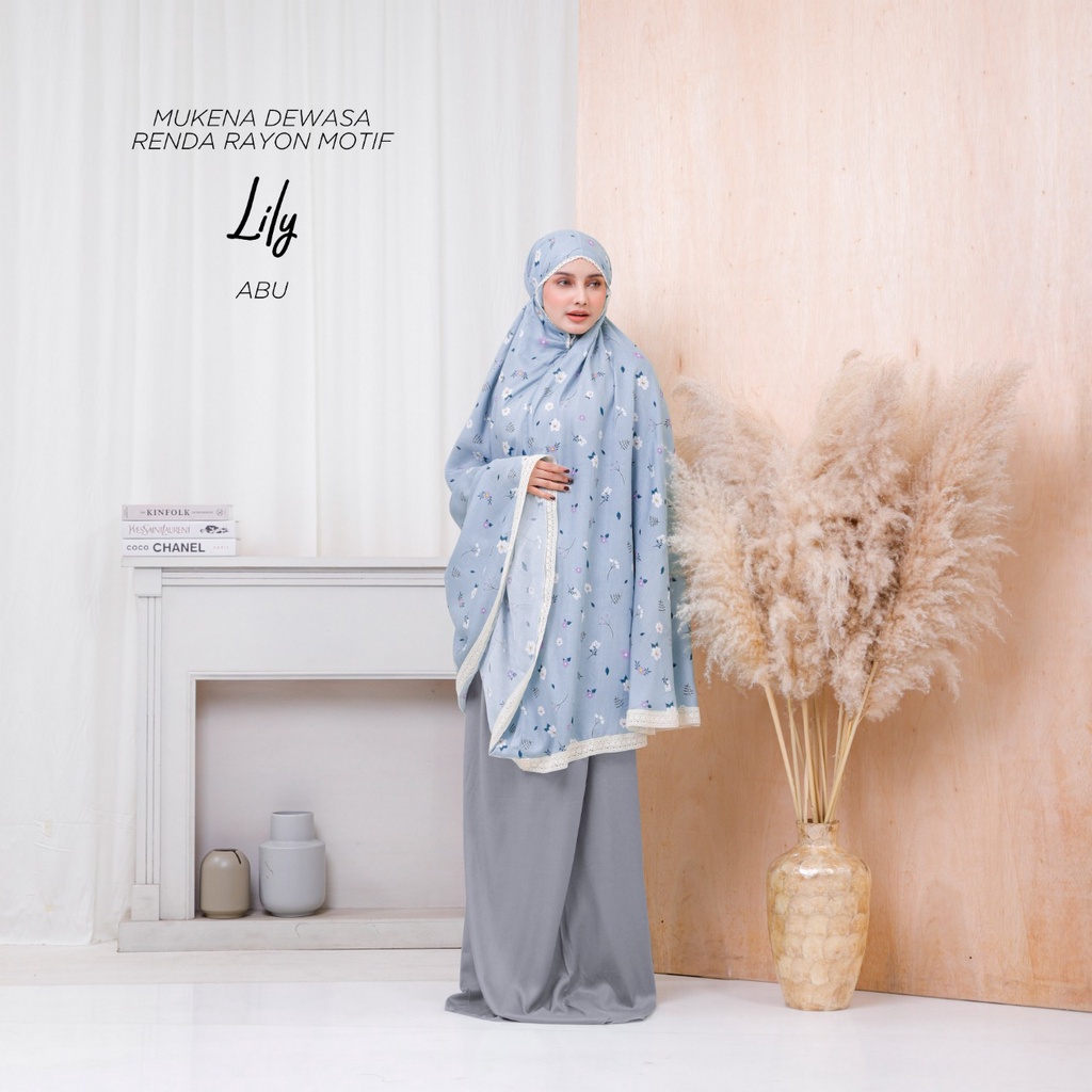 MUKENA BALI TASIK-MUKENA RENDA DEWASA RAYON MOTIF LILY